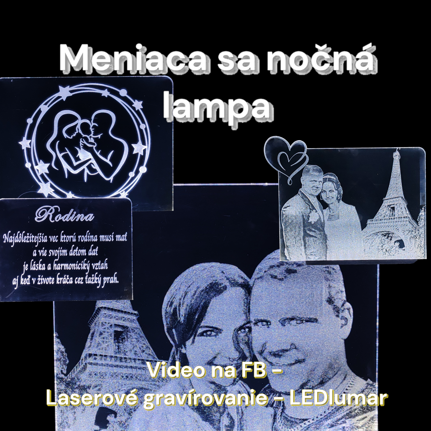 Meniaca sa nočná lampa lásky 25x30cm