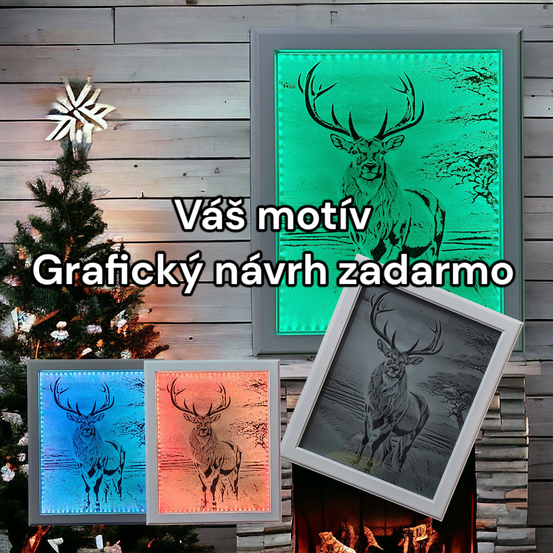 Gravírovaný osvetlený obraz