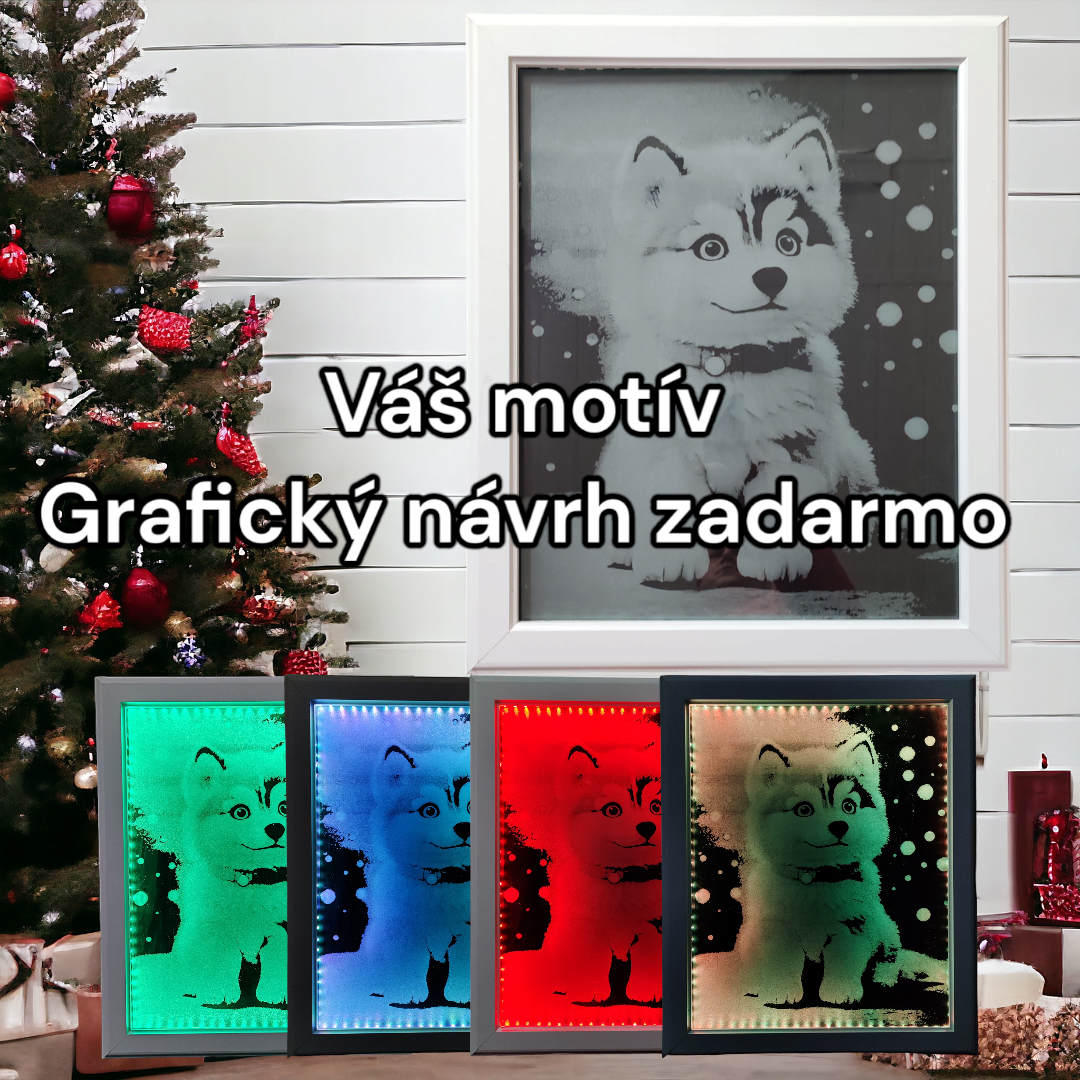 Gravírovaný osvetlený obraz