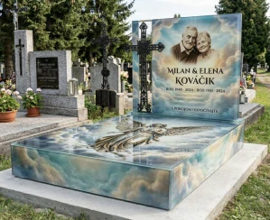 Celosklenený jednohrob z nerozbitného skla