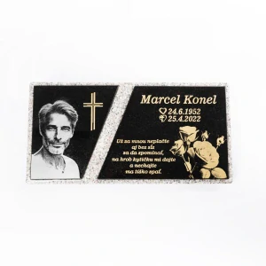 Dvojfarebná žulová platňa Marcel 60x30cm s fotografiou