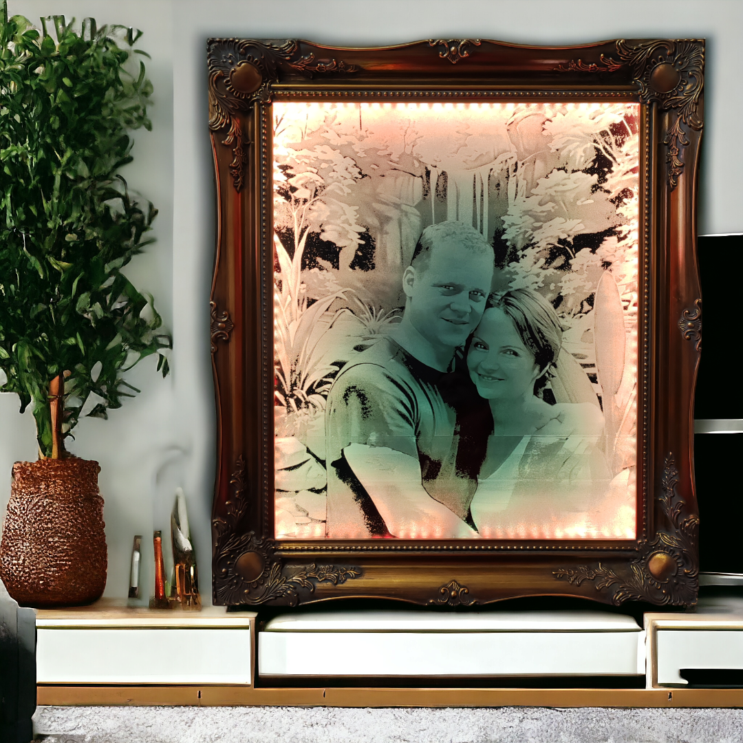 Gravírovaný osvetlený obraz