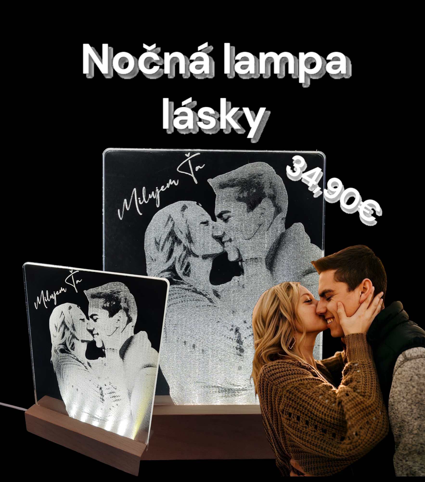 Nočná lampa s fotografiou 20x15cm