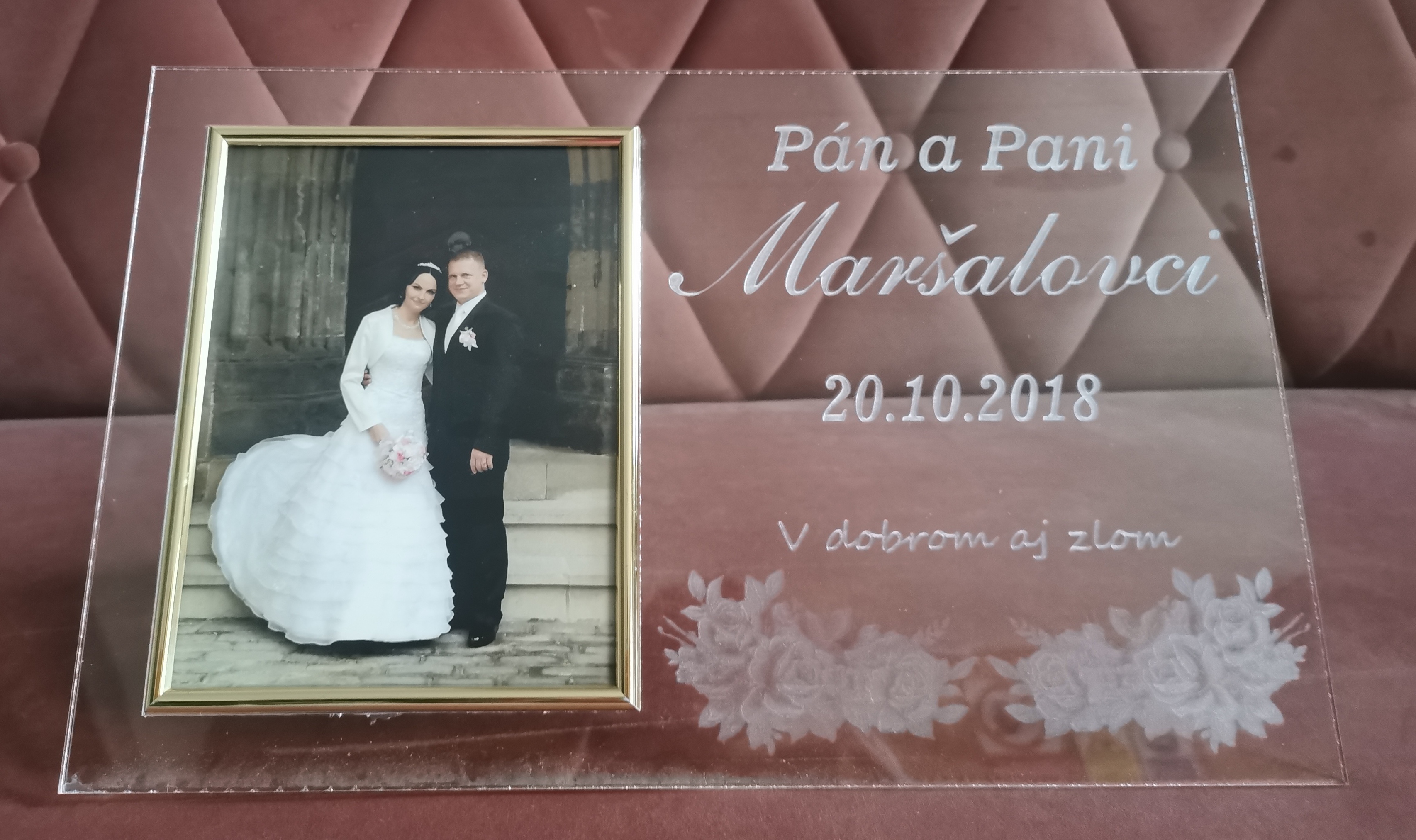 Gravírovaný rám pre novomanželov 1cm