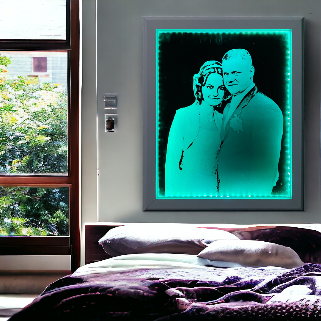 Gravírovaný osvetlený obraz