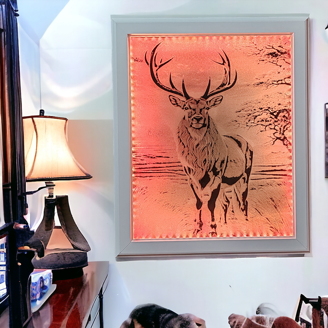 Gravírovaný osvetlený obraz