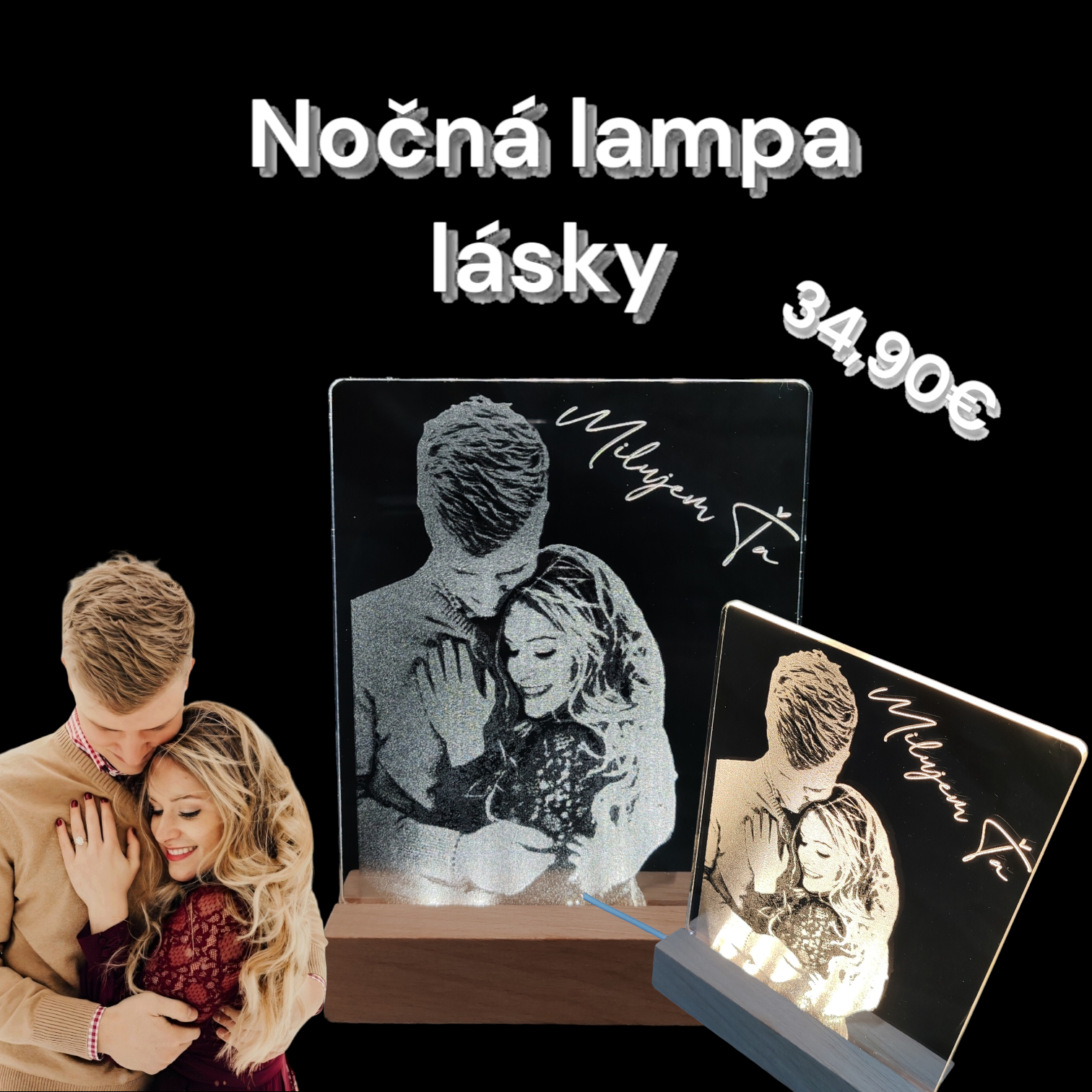 Nočná lampa s fotografiou 20x15cm