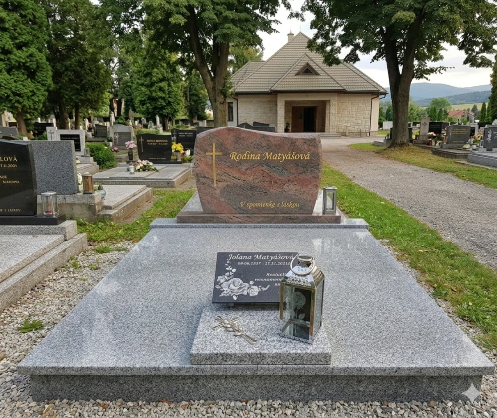 Doplnková žulová tabuľa 40x30cm na podstavci 50x50x5cm + svietnik