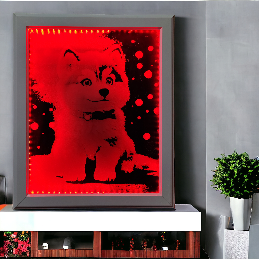 Gravírovaný osvetlený obraz