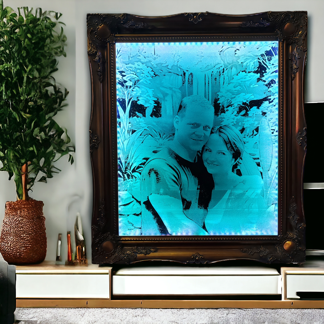 Gravírovaný osvetlený obraz