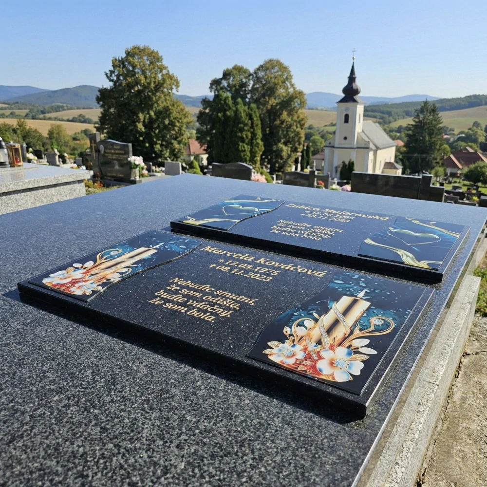 Exkluzívna žulová platňa so sklom 60x30cm