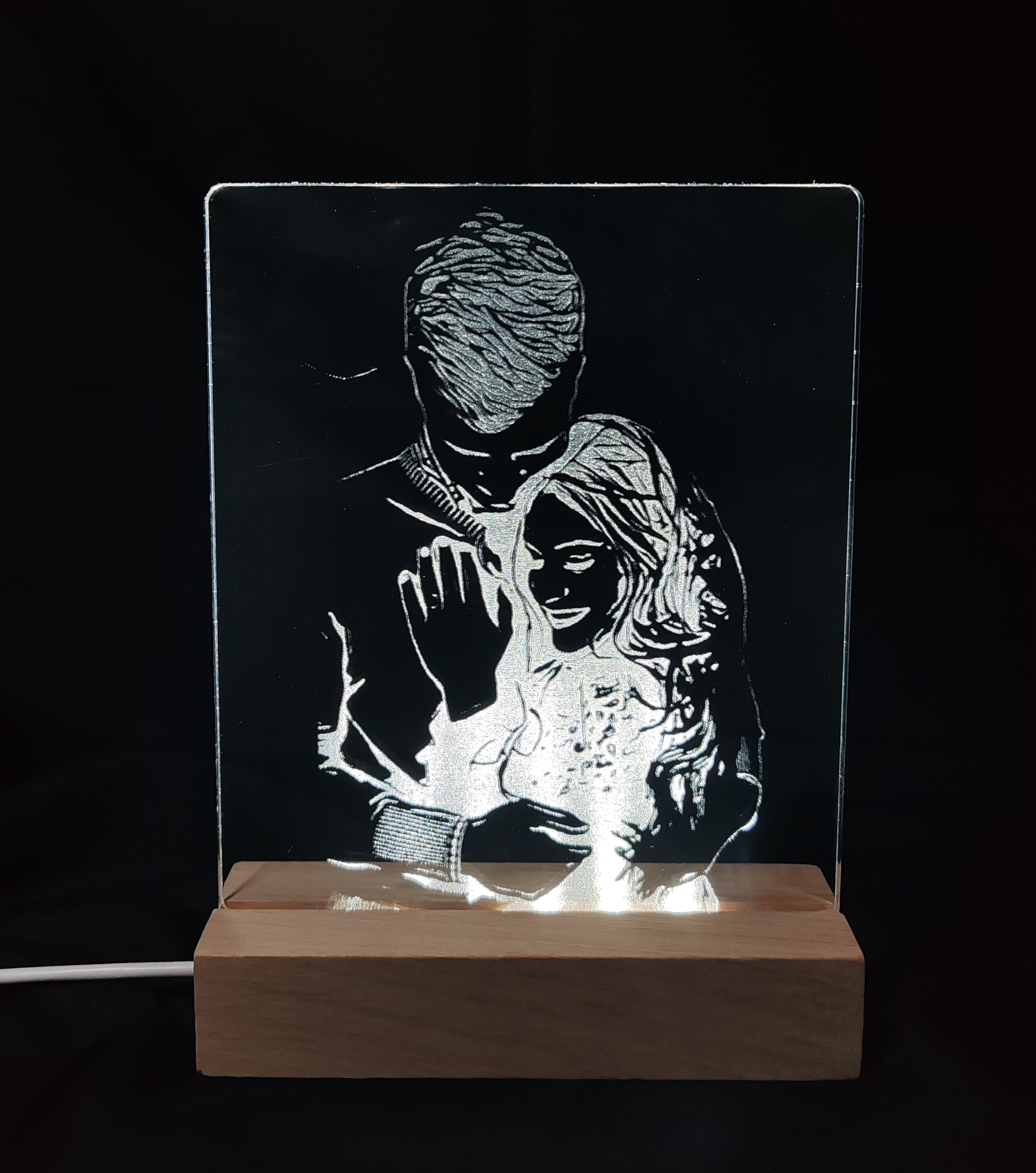 Nočná lampa s kreslenou fotografiou 20x15cm