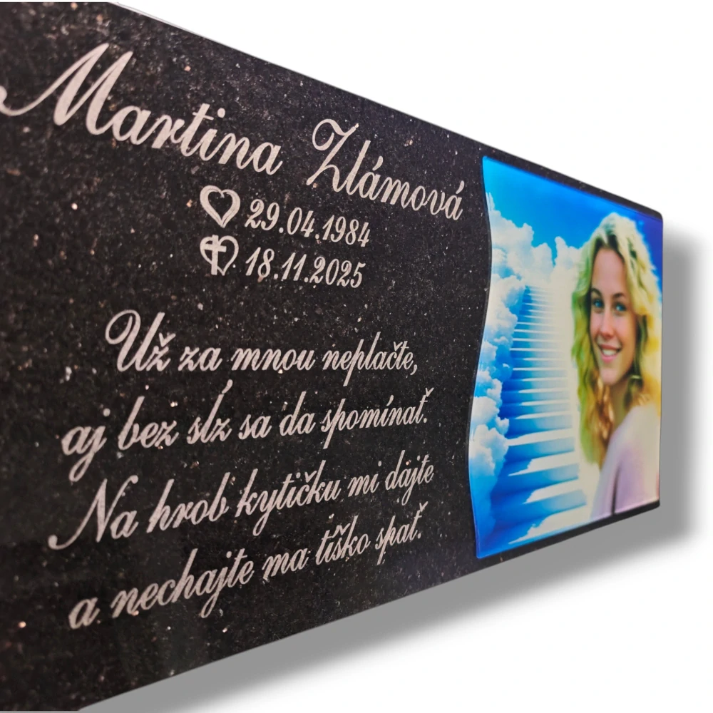 Exkluzívna žulová platňa so sklom 60x30cm