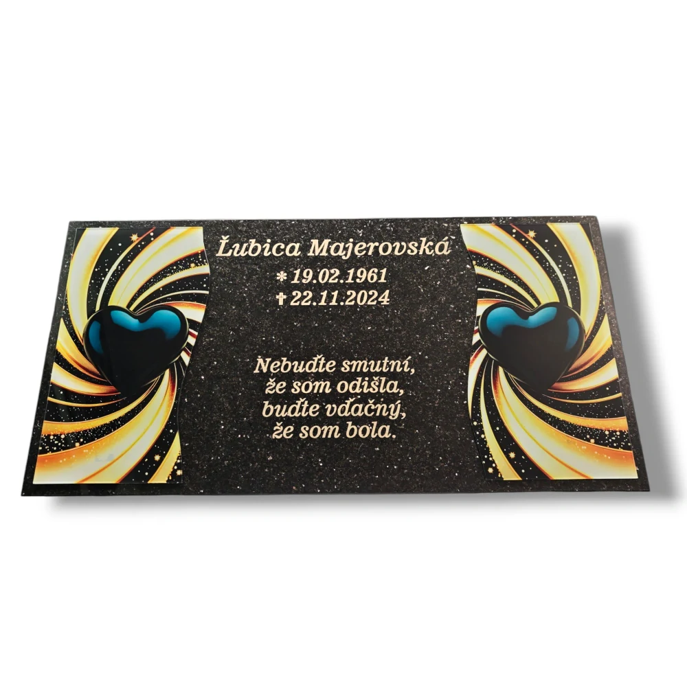 Exkluzívna žulová platňa so sklom 60x30cm