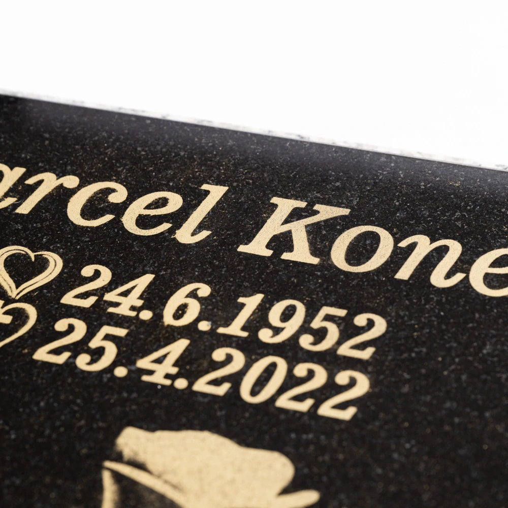 Dvojfarebná žulová platňa Marcel 60x30cm s fotografiou