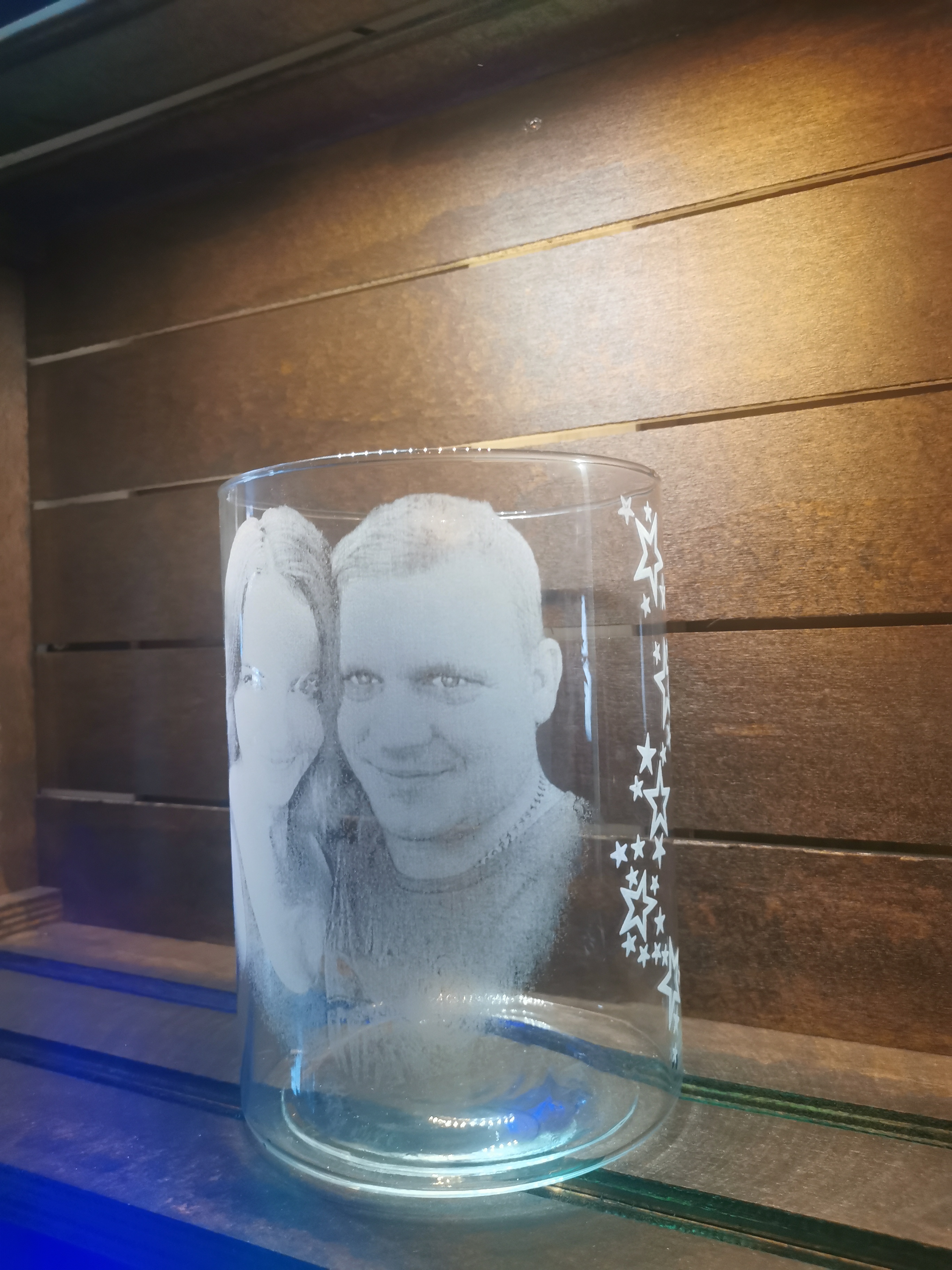 Gravírovana osvetlená váza s fotografiou 