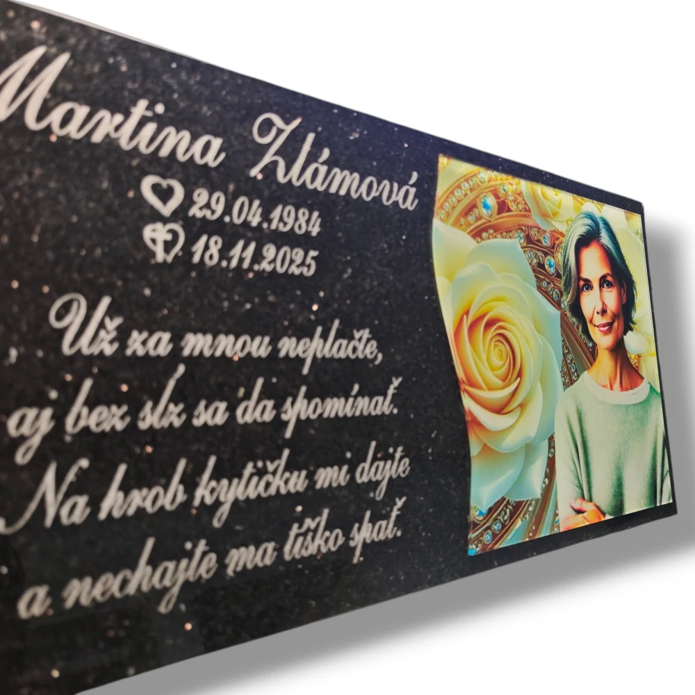 Exkluzívna žulová platňa so sklom 60x30cm