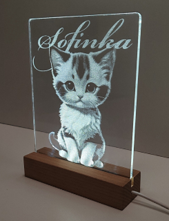 Nočná lampa s fotografiou Mačiatko 22x15cm