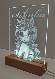 Nočná lampa s fotografiou Jednorožeč 22x15cm